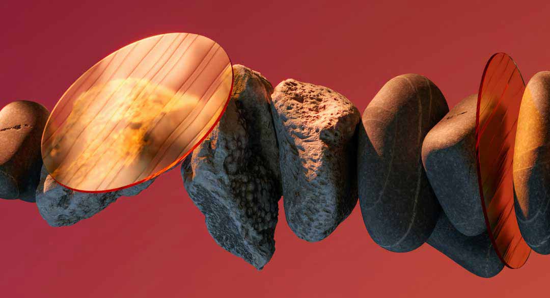 Abstract rocks 3D composition.